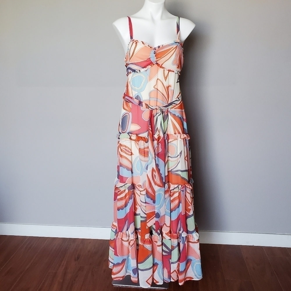 NWT Alexis X Floral Tiered Ruffle Dress M